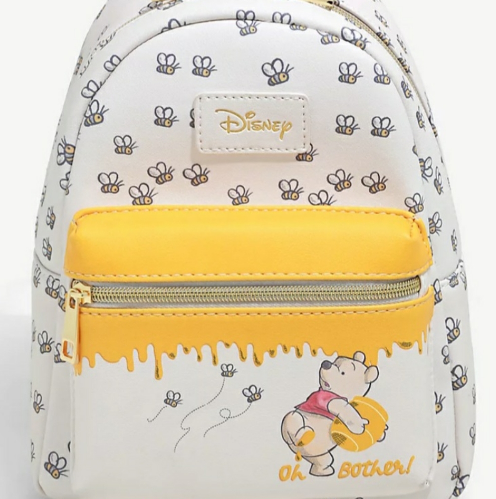 Mini Disney backpack with small pocket in front.